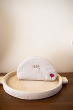 Grande trousse demi-lune "lin" - personnalisable