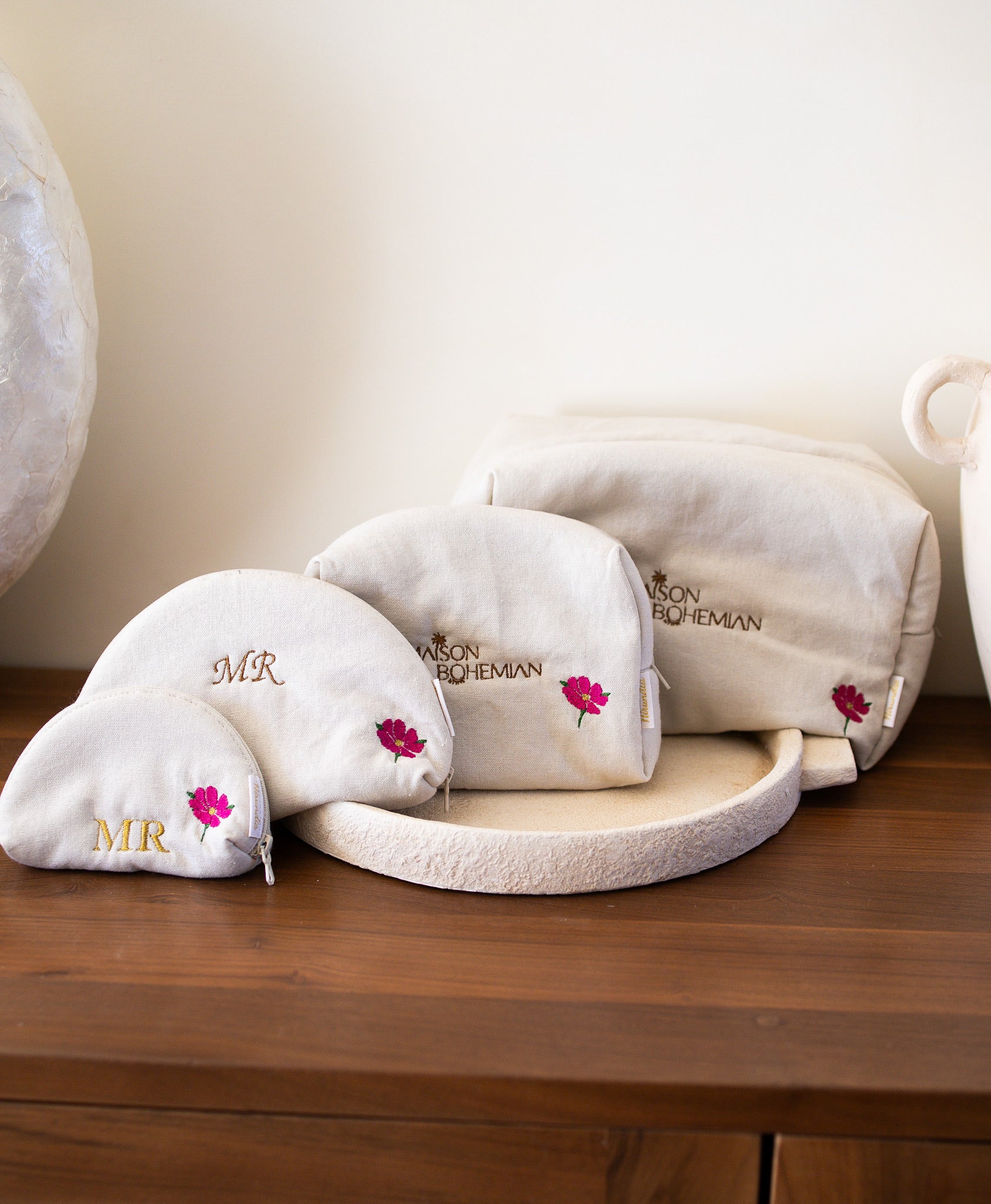 Trousse de beauté "lin" - personnalisable