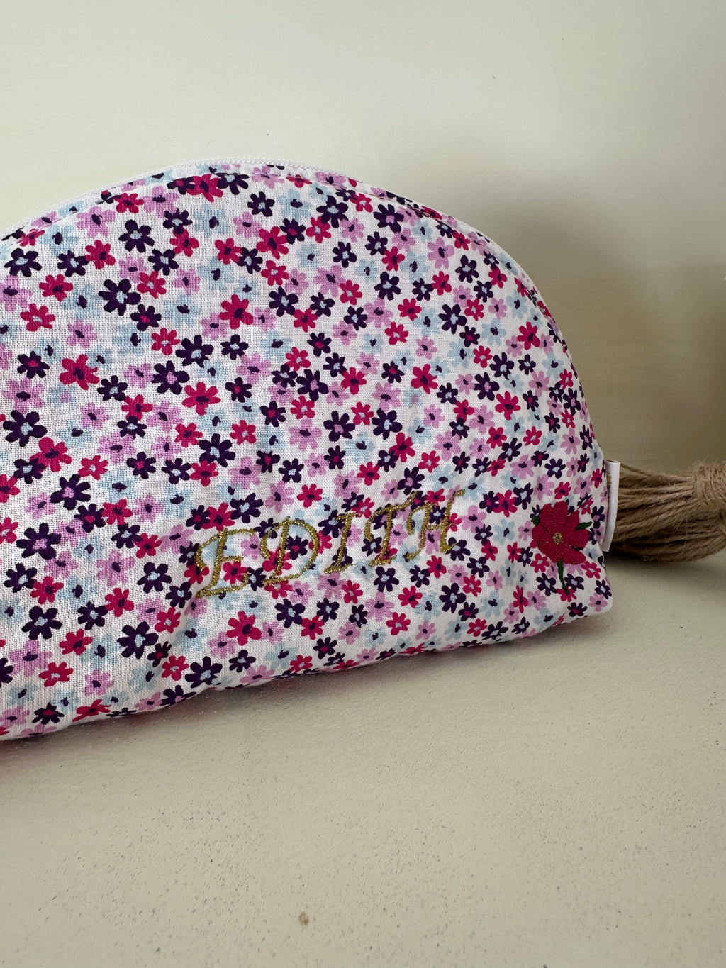 Grande trousse demi-lune "Eclosion" - personnalisable
