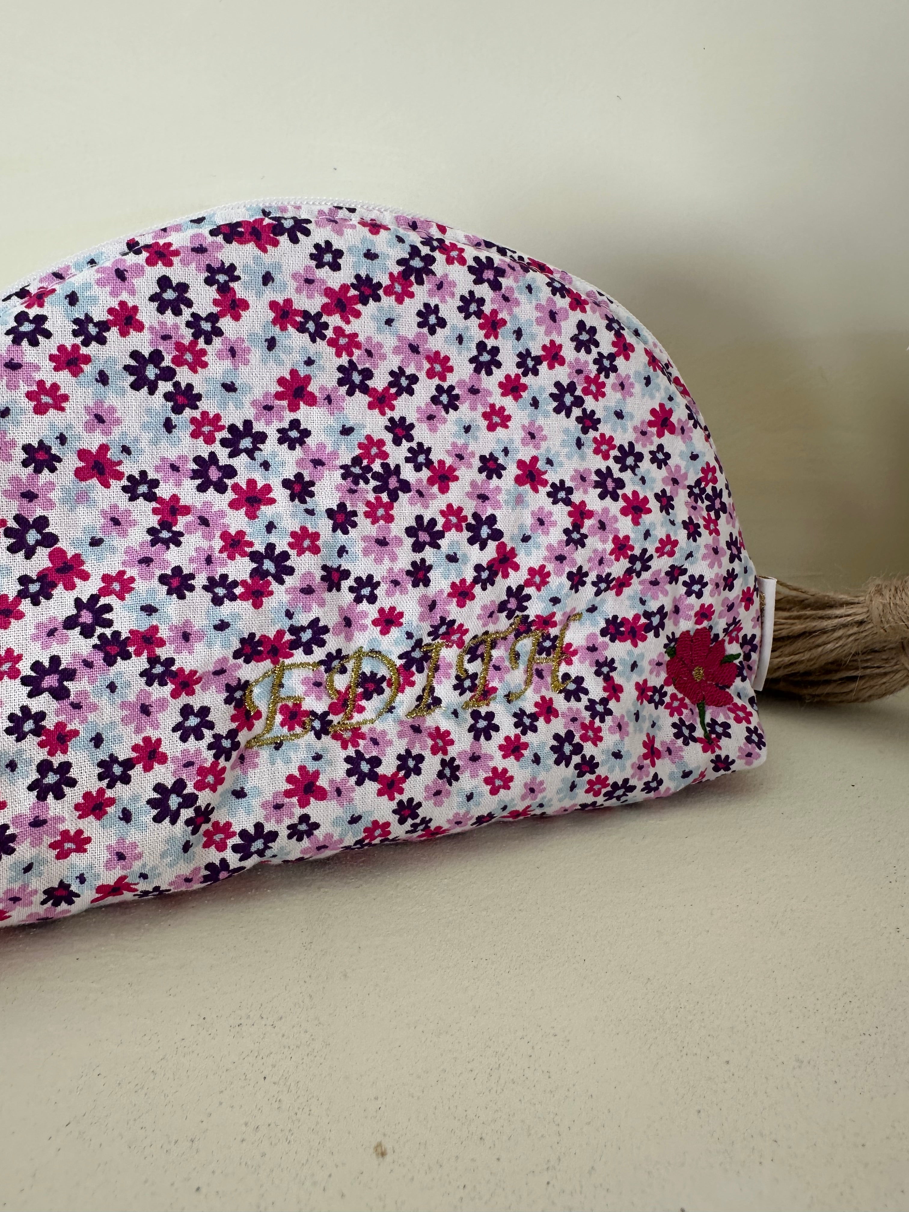 Grande trousse demi-lune "Eclosion" - personnalisable