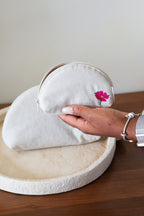 Petite trousse demi-lune "lin" - personnalisable