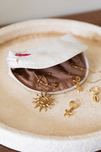 Petite trousse demi-lune "lin" - personnalisable
