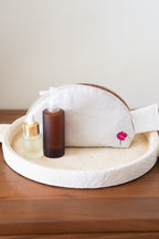 Grande trousse demi-lune "lin" - personnalisable