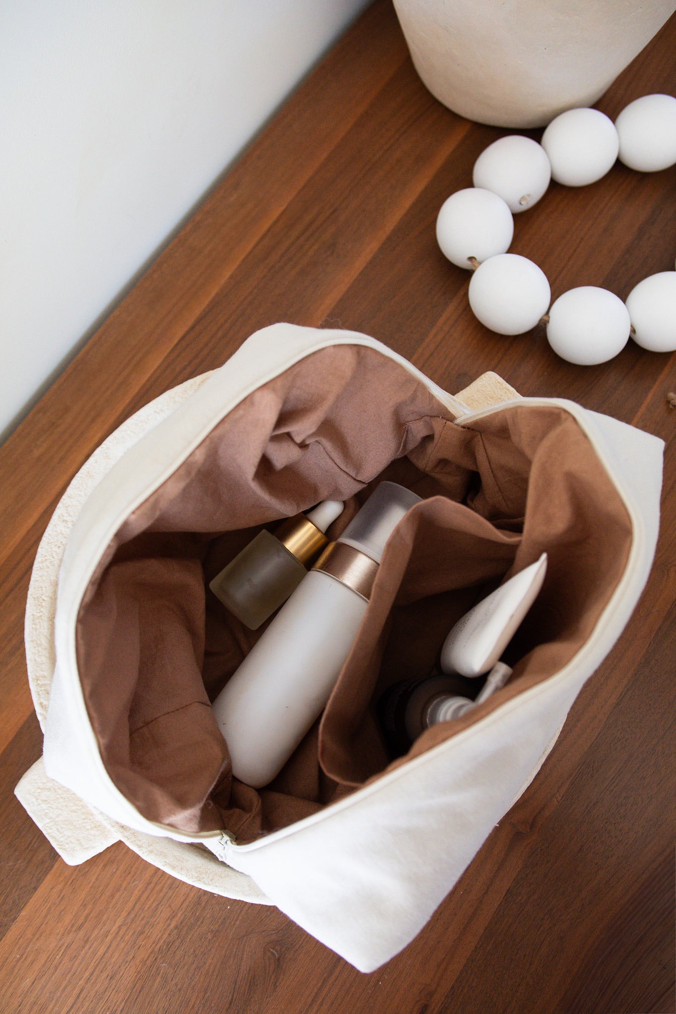 Trousse de toilette "lin" - personnalisable