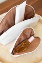 Duo trousses demi-lune "lin" - personnalisable